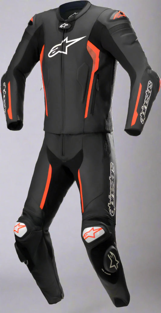 Replica Missile V2 Two Piece Motorcycle Leather Suit Black / Red